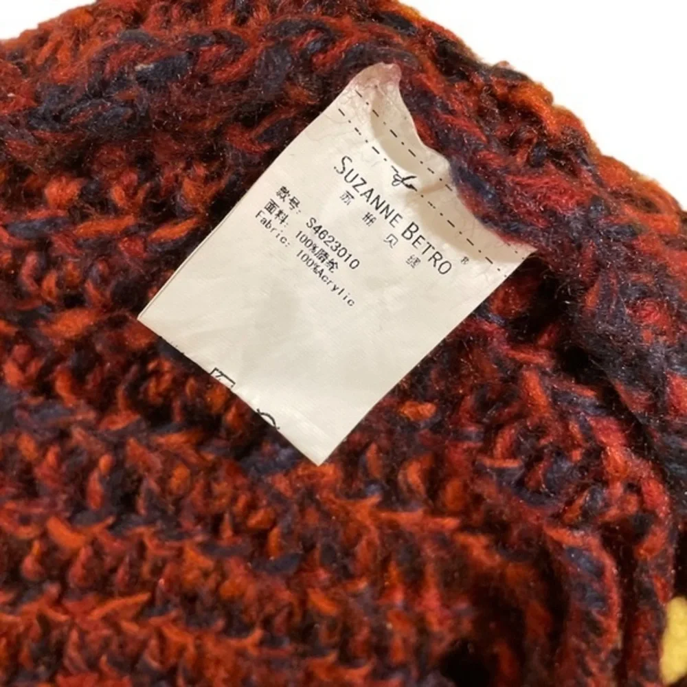 5 for $25 ❄️ Knit‎ Infinity Scarf Orange Black Fringe